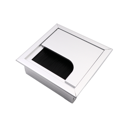 Quadratisch Aluminium Kabeldurchlass 80x80mm, Silber "Wave"