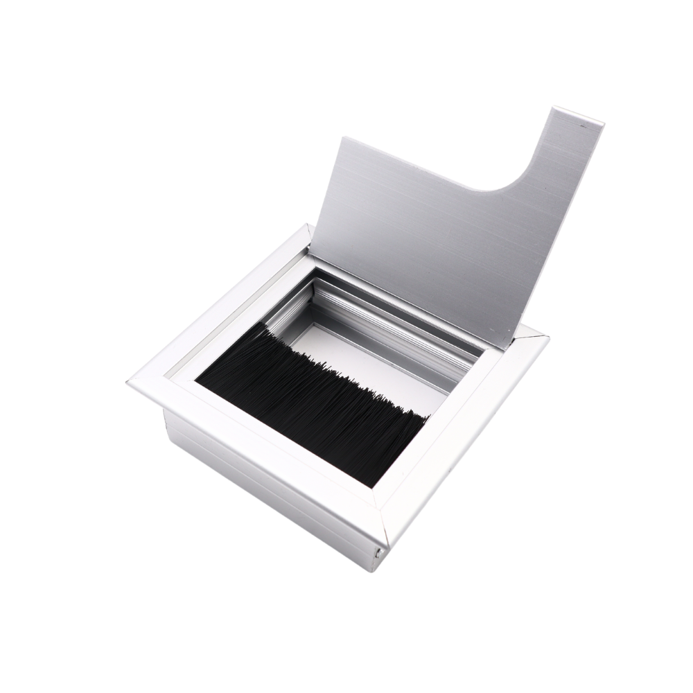 Quadratisch Aluminium Kabeldurchlass 80x80mm, Silber "Wave"