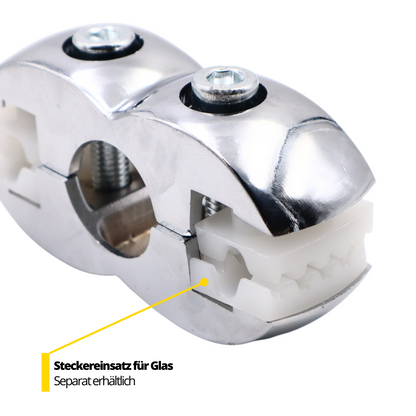 25mm Doppelter Verbindungsstecker für Glas und Platten, Chrom
