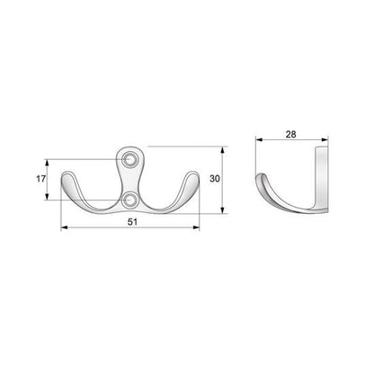 Kleiderhaken - Aluminium WP01
