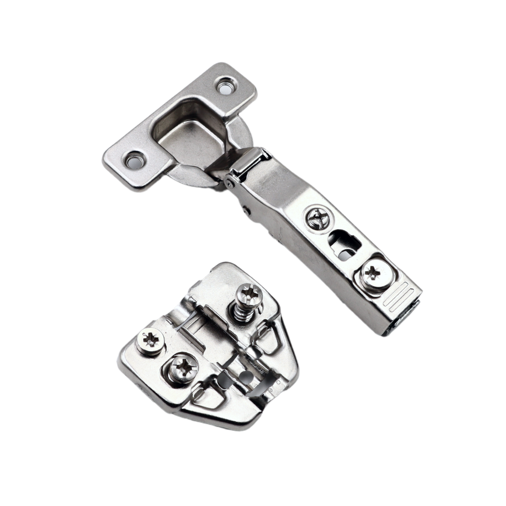 3D Push to Open Federlose Scharnier Topfband, H0 Montageplatte mit EURO Schrauben, Eckanschlag