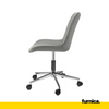 EDMONDO- Bürostuhl aus gestepptem Velourssamt mit Beinen aus silberfarbenem Chrom – grau