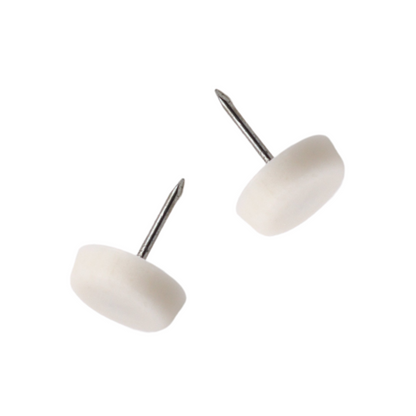 Kunststoff Möbelgleiter Ø15mm mit Nagel - Weiß - 50 Stk.