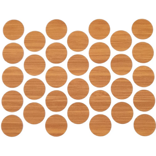 Schraubabdeckkappen Selbstklebend - Bambus 18mm