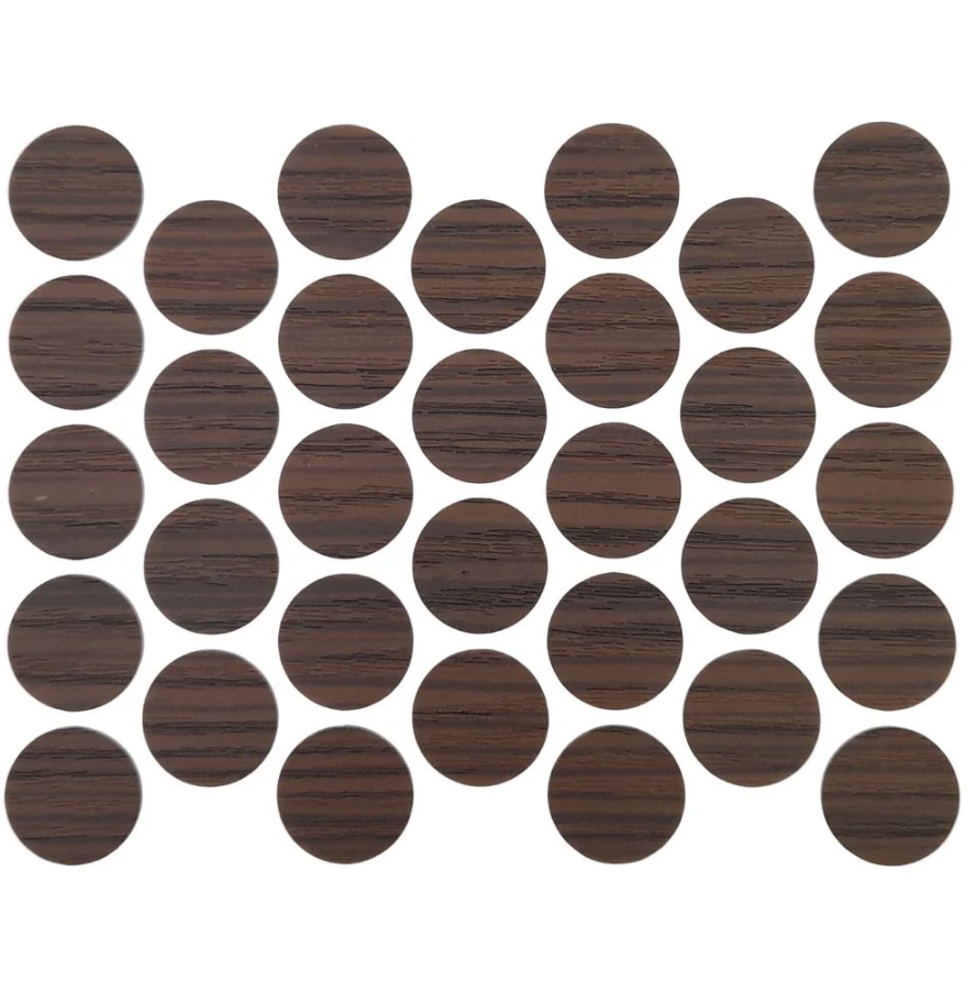 Schraubabdeckkappen Selbstklebend - Dark Zebrano 18mm
