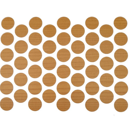 Schraubabdeckkappen Selbstklebend - Dunkelkiefer 14mm