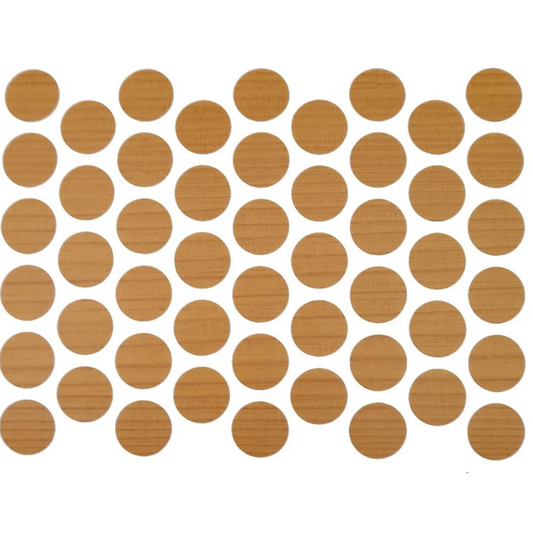 Schraubabdeckkappen Selbstklebend - Dunkelkiefer 14mm