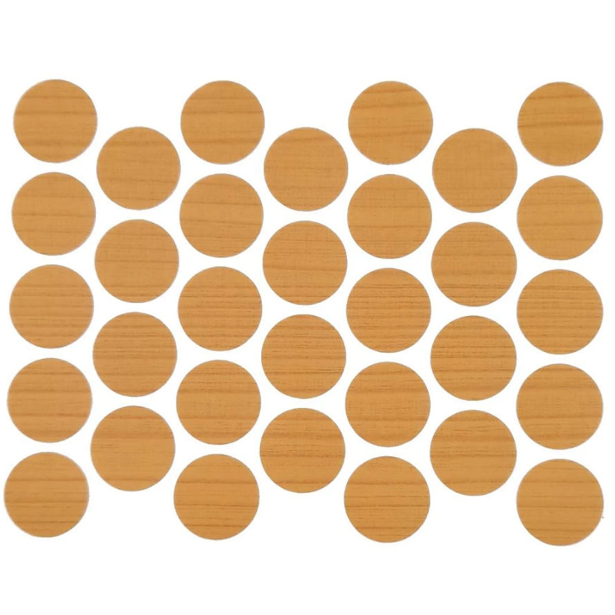 Schraubabdeckkappen Selbstklebend - Dunkelkiefer 18mm