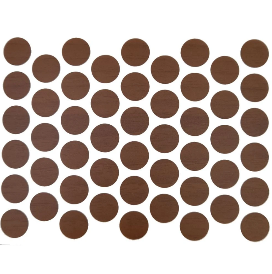 Schraubabdeckkappen Selbstklebend - Dunkle Walnuss 14mm