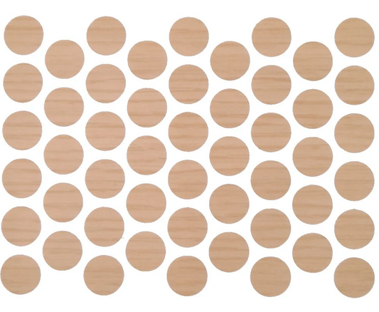 Schraubabdeckkappen Selbstklebend - Eiche geriffelt 14mm
