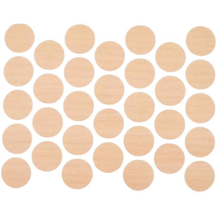 Schraubabdeckkappen Selbstklebend - Eiche geriffelt 18mm