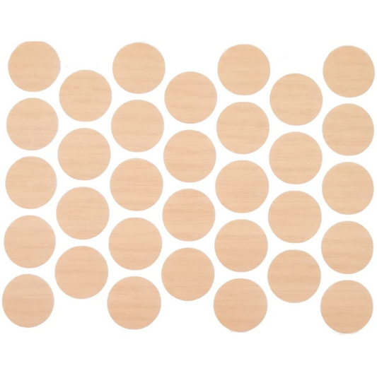 Schraubabdeckkappen Selbstklebend - Eiche geriffelt 18mm