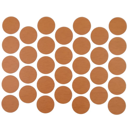 Schraubabdeckkappen Selbstklebend - Helle Walnuss 18mm