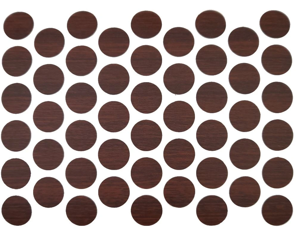 Schraubabdeckkappen Selbstklebend - Mahagoni 14mm