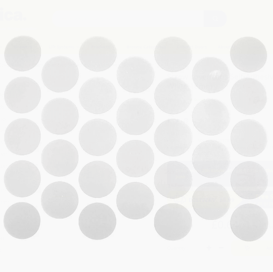 Schraubabdeckkappen Selbstklebend - Mattweiß 18mm