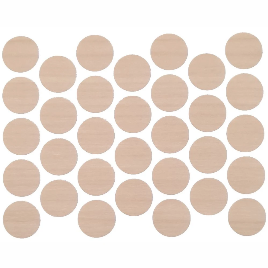 Schraubabdeckkappen Selbstklebend - Natürliche Birke 18mm