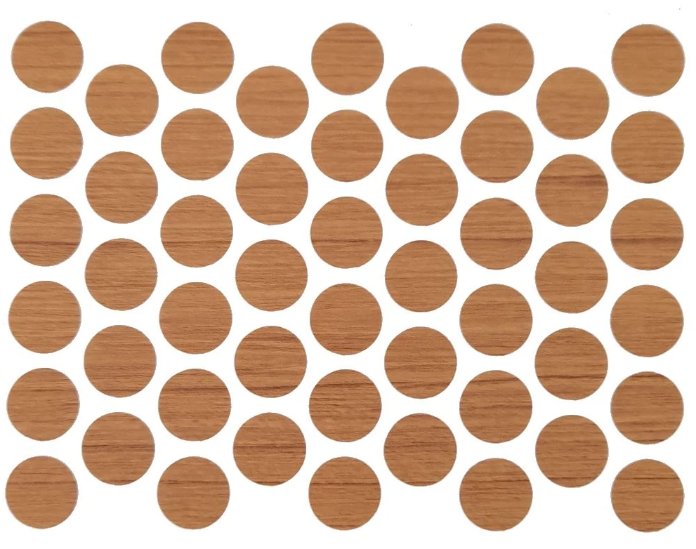 Schraubabdeckkappen Selbstklebend - Teak 14mm