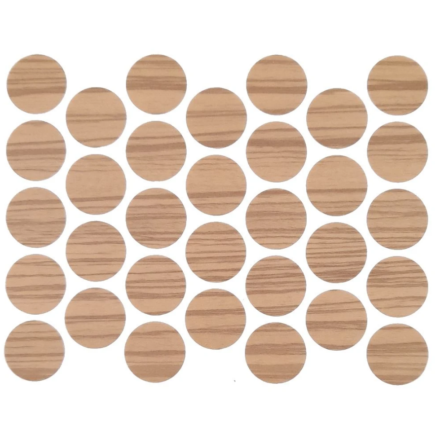 Schraubabdeckkappen Selbstklebend - Zebrano 18mm