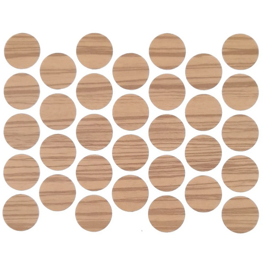 Schraubabdeckkappen Selbstklebend - Zebrano 18mm