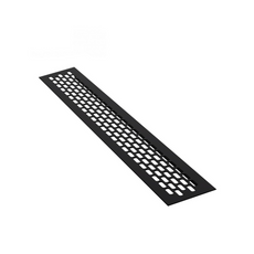 Aluminium-Lüftungsgitter für Küchenarbeitsplatten / Sockel, 484x60mm Schwarz