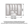 Besteckeinsatz für Schublade, Korpusbreite: 700mm, Tiefe: 430mm - Metallic