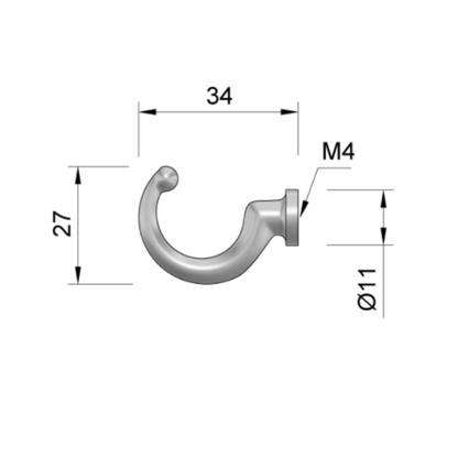 Einzelner Kleiderhaken - Weiß