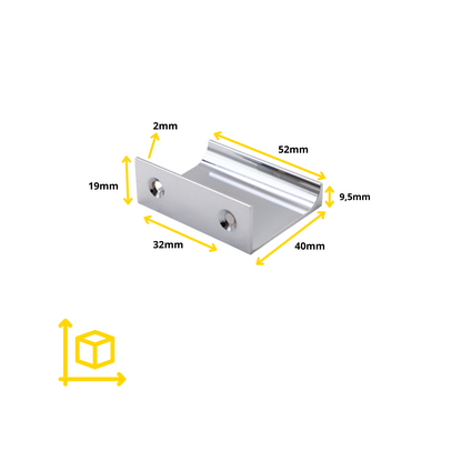 Griffleiste Kantengriff, Chrom, BA 32/96/128mm