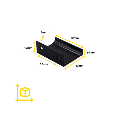 Griffleiste Kantengriff, Schwarz, BA 32/96/128mm
