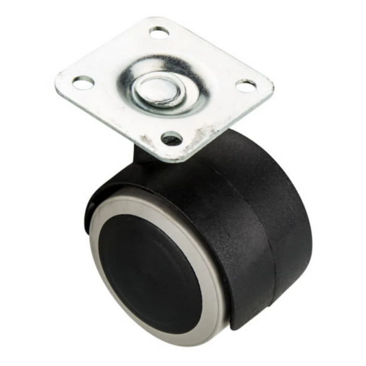 Möbelgummi-Schwenkrad mit Montageplatte Ø50mm