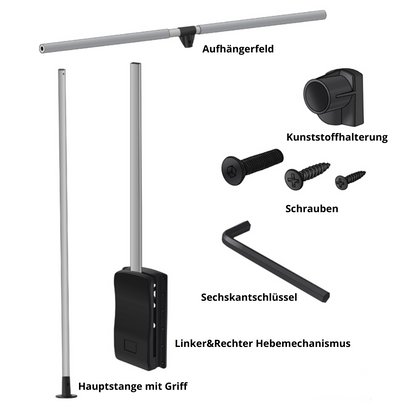 Kleiderlift 600-830mm - Chrom/Weiß