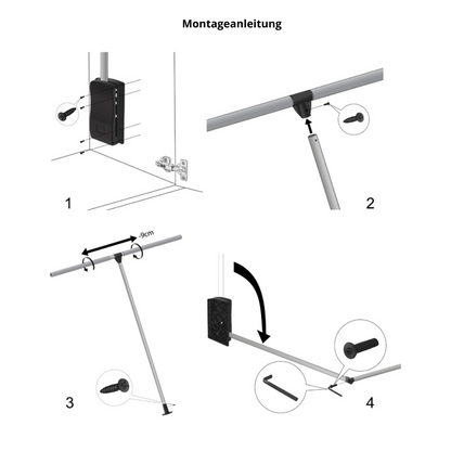 Kleiderlift 600-830mm - Chrom/Weiß
