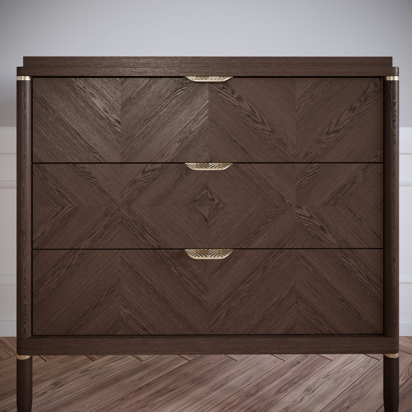 LEAF Edge Pull Möbelgriff 64mm (118mm Gesamtlänge) - Messing Gold