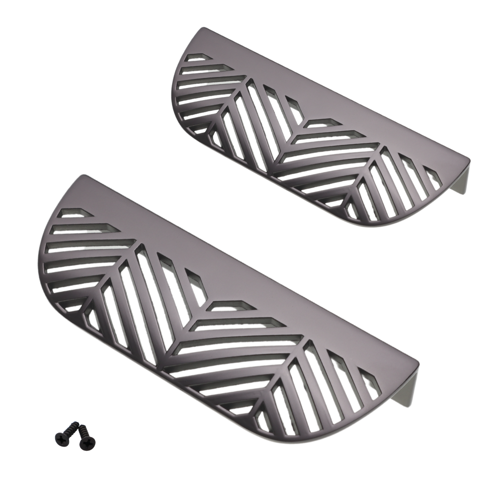 LEAF Edge Pull Möbelgriff 64mm (118mm Gesamtlänge) - Perlmutt Silber