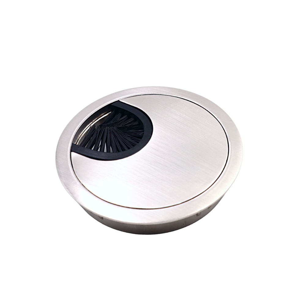 Metall Kabeldurchführung 60mm, Gebürsteter Stahl