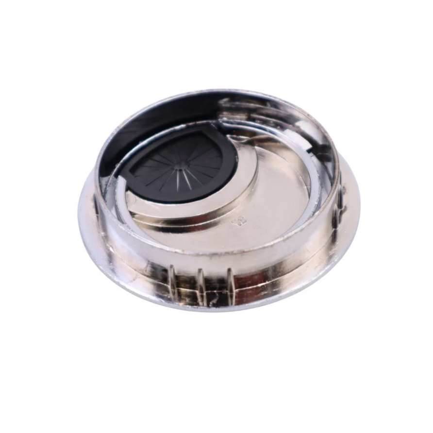 Metall-Kabeldurchführung mit Gummiloch - Chrom Ø60mm