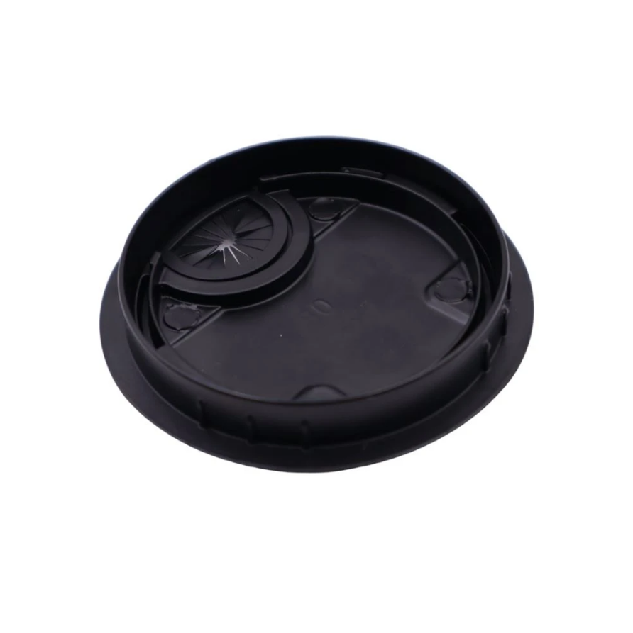 Metall-Kabeldurchführung mit Gummiloch - Schwarz Matt Ø80mm