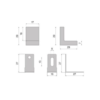 Metallwinkel mit Kunststoffabdeckung - Buche