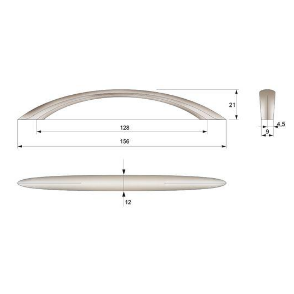 Möbelgriff 128mm UZ04 - Satin