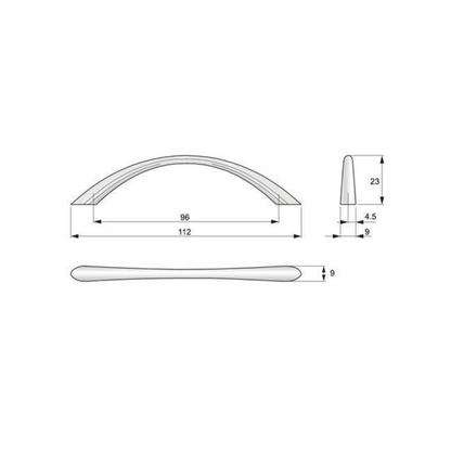 Möbelgriff 96mm UZ02 - Satin