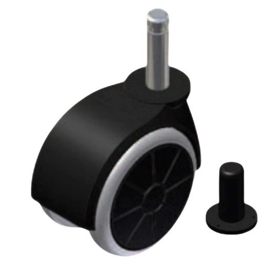 Möbelgummi-Schwenkrad mit Montagestift 8mm und Hülse - Ø50mm