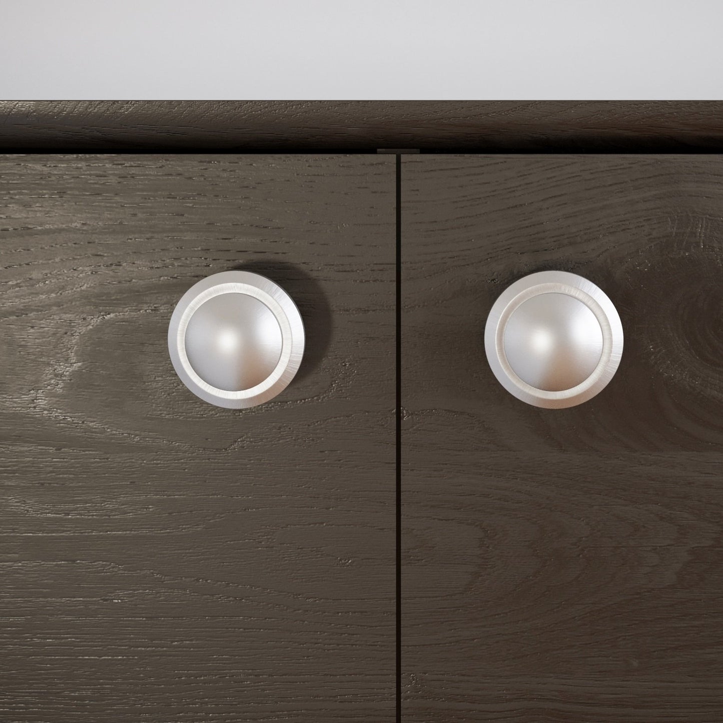 Möbelknopf, Gebürsteter Stahl