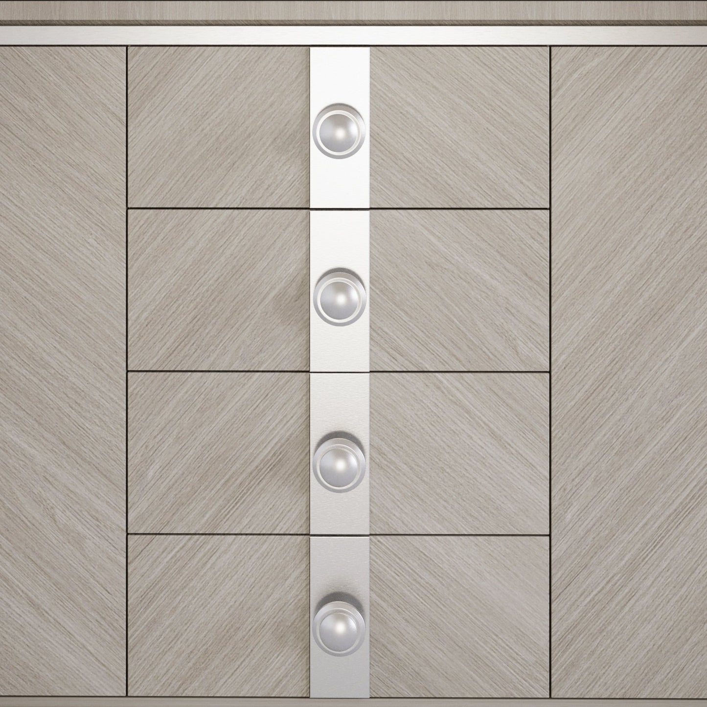 Möbelknopf, Gebürsteter Stahl