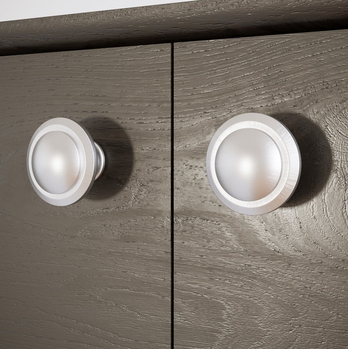 Möbelknopf, Gebürsteter Stahl