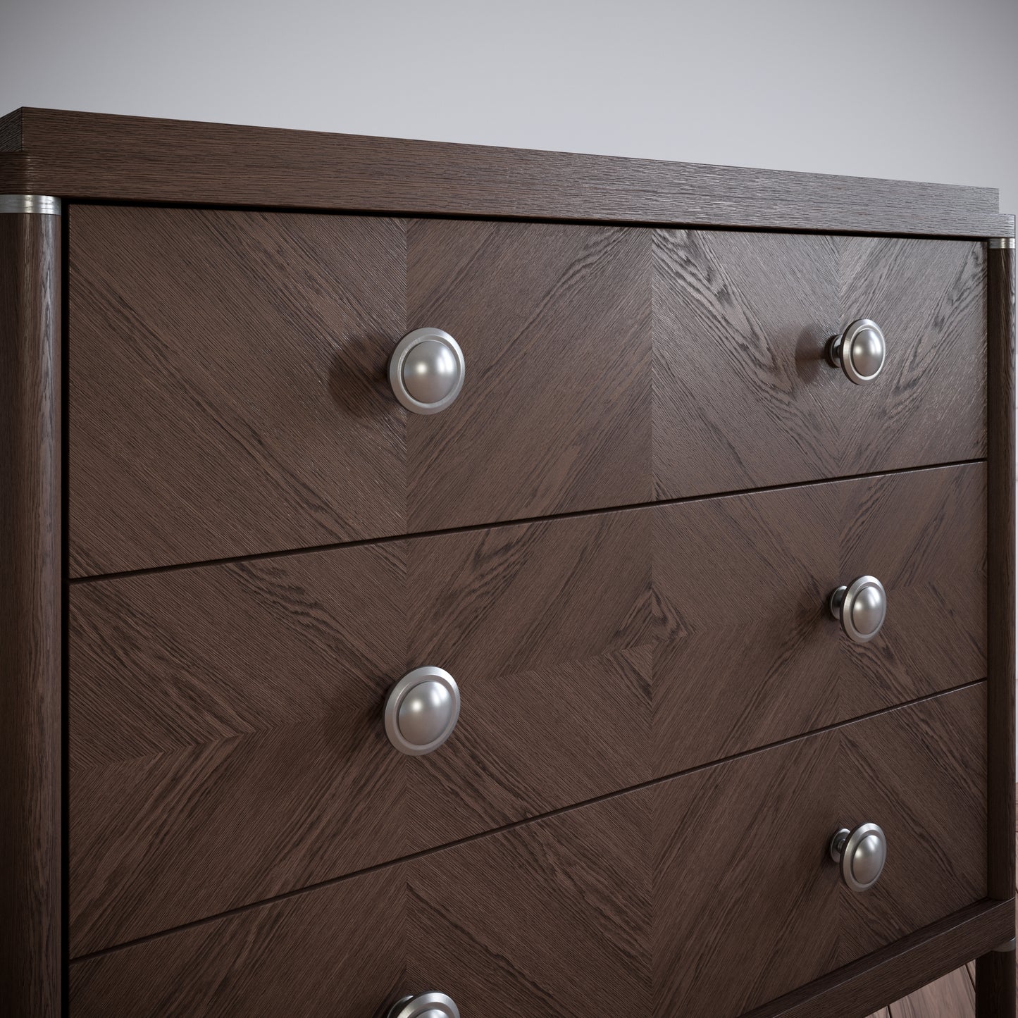 Möbelknopf, Gebürsteter Stahl