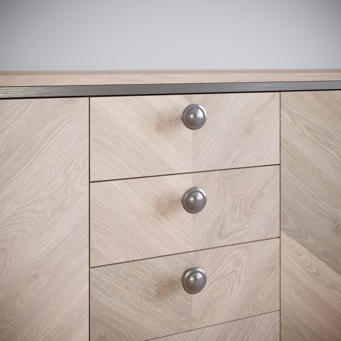 Möbelknopf, Gebürsteter Stahl