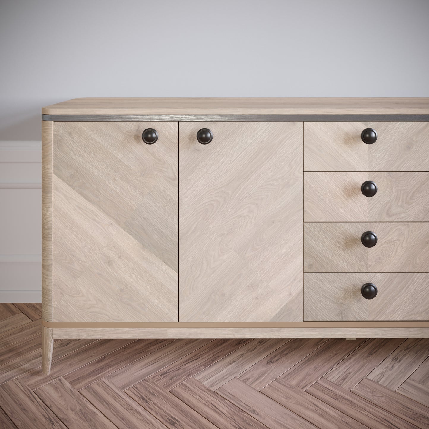 Möbelknopf, Schwarz Matt