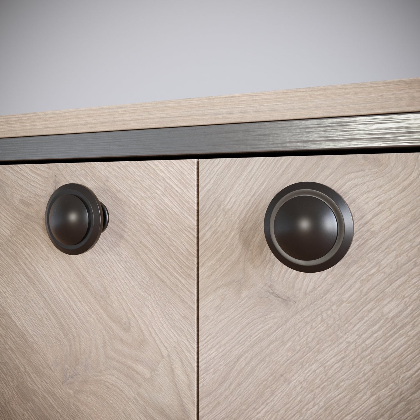 Möbelknopf, Schwarz Matt