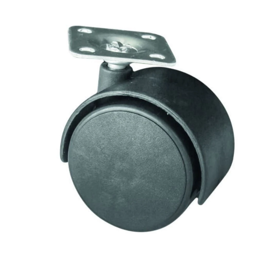 Möbelschwenkrad aus Kunststoff mit Montageplatte Ø50mm