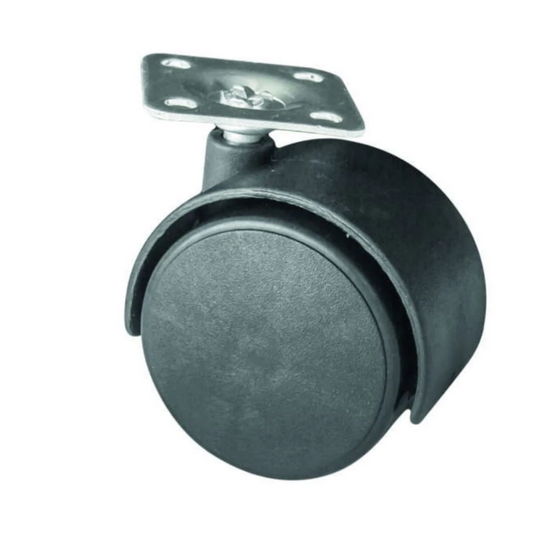 Möbelschwenkrad aus Kunststoff mit Montageplatte Ø50mm