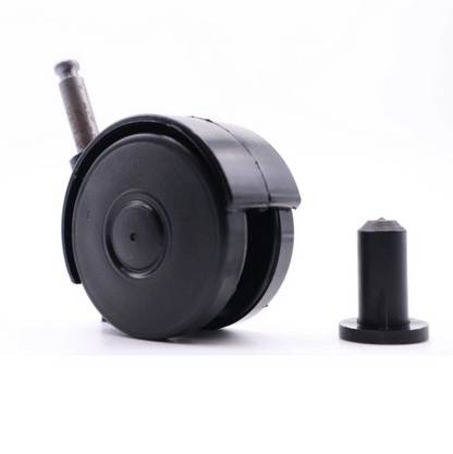 Möbelschwenkrad aus Kunststoff mit Montagestift 8mm und Hülse - Ø55mm